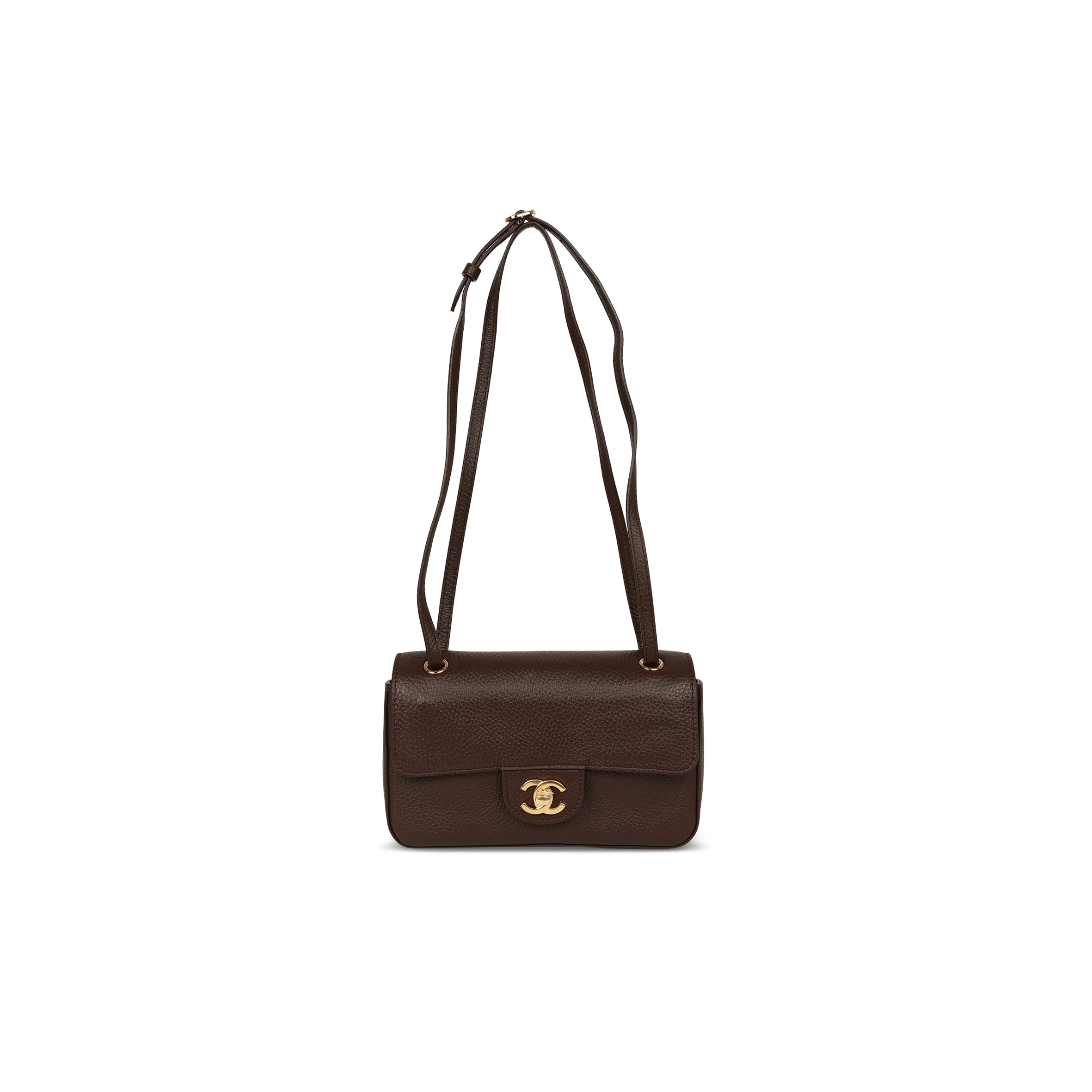 CHANEL MINI FLAP BAG DARK BROWN AS6573 (20*13*6cm)